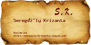 Seregély Krizanta névjegykártya